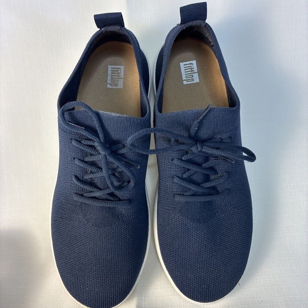 FitFlop Women's Blue Fabric Lace-Up Low Top Sneakers US Size 8.5 Pre-Owned
